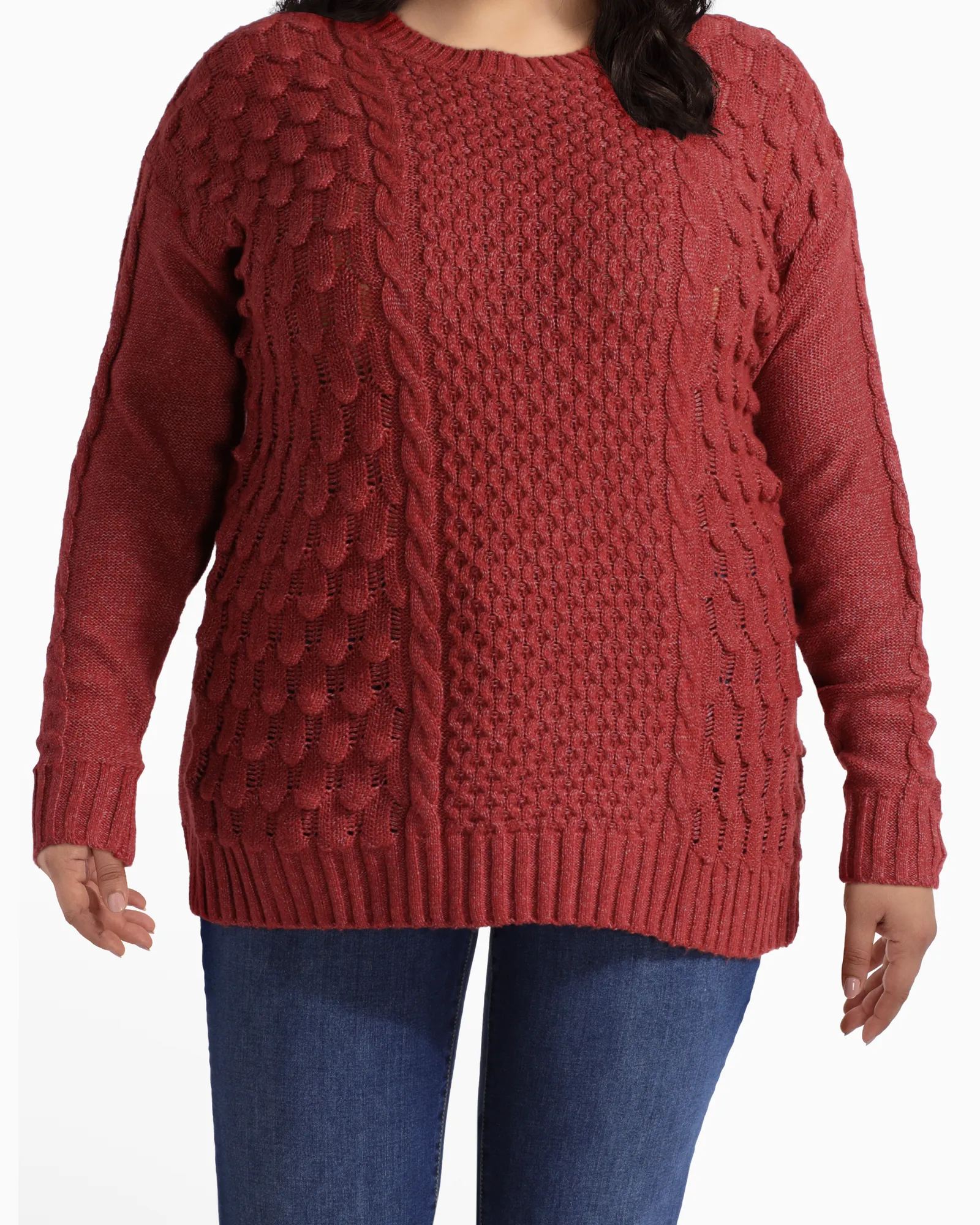 Ariel Cozy Stitch Sweater | Burgundy