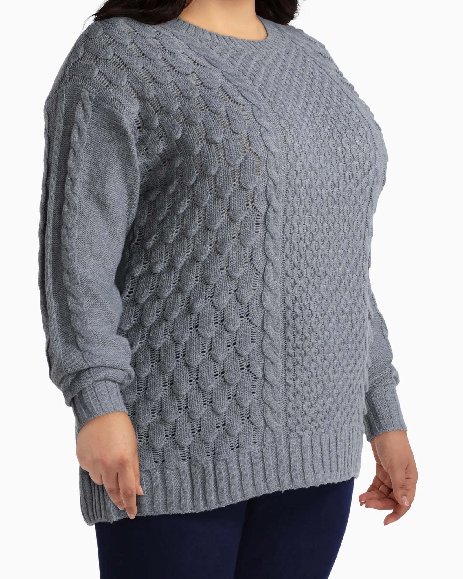 Ariel Cozy Stitch Sweater | Light Grey