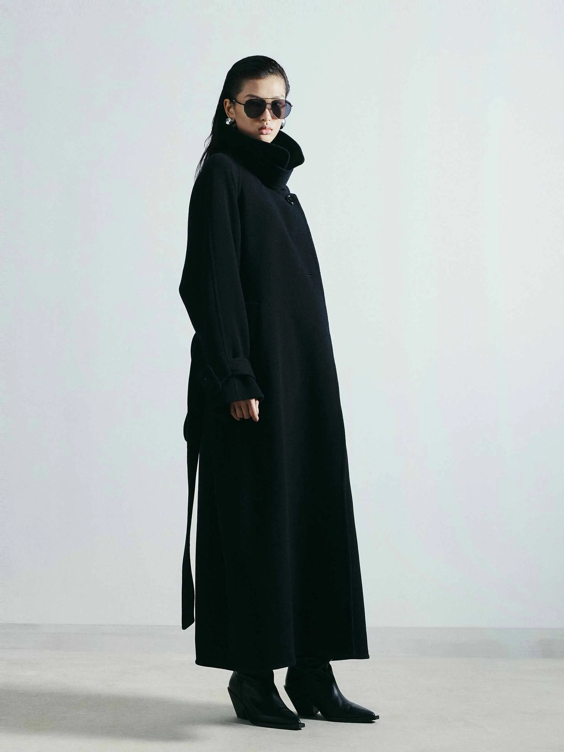 Belted Long Wool Coat