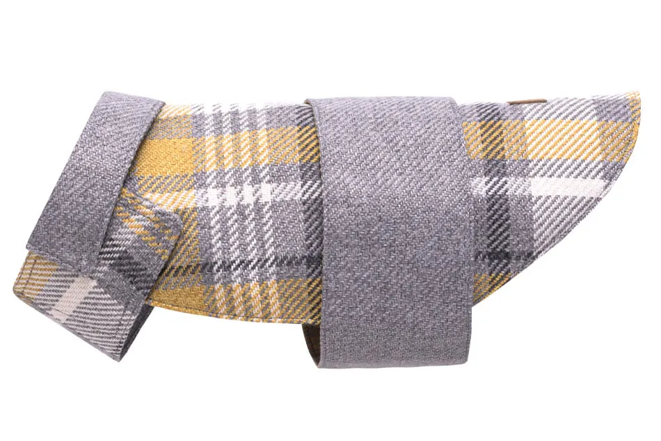 Bowl and Bone Grey Tweed Leaf Dog Coat