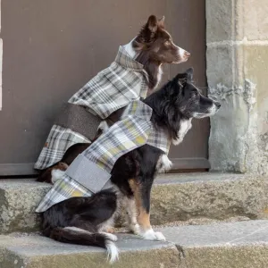 Bowl and Bone Grey Tweed Leaf Dog Coat