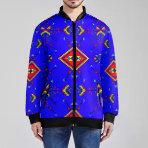 Buffalo Jump Blue Zippered Collared Lightweight Jacket