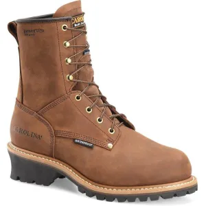 Carolina Men's Elm 8” Stl Toe WP INS Logger Work Boot - Brown - CA5821