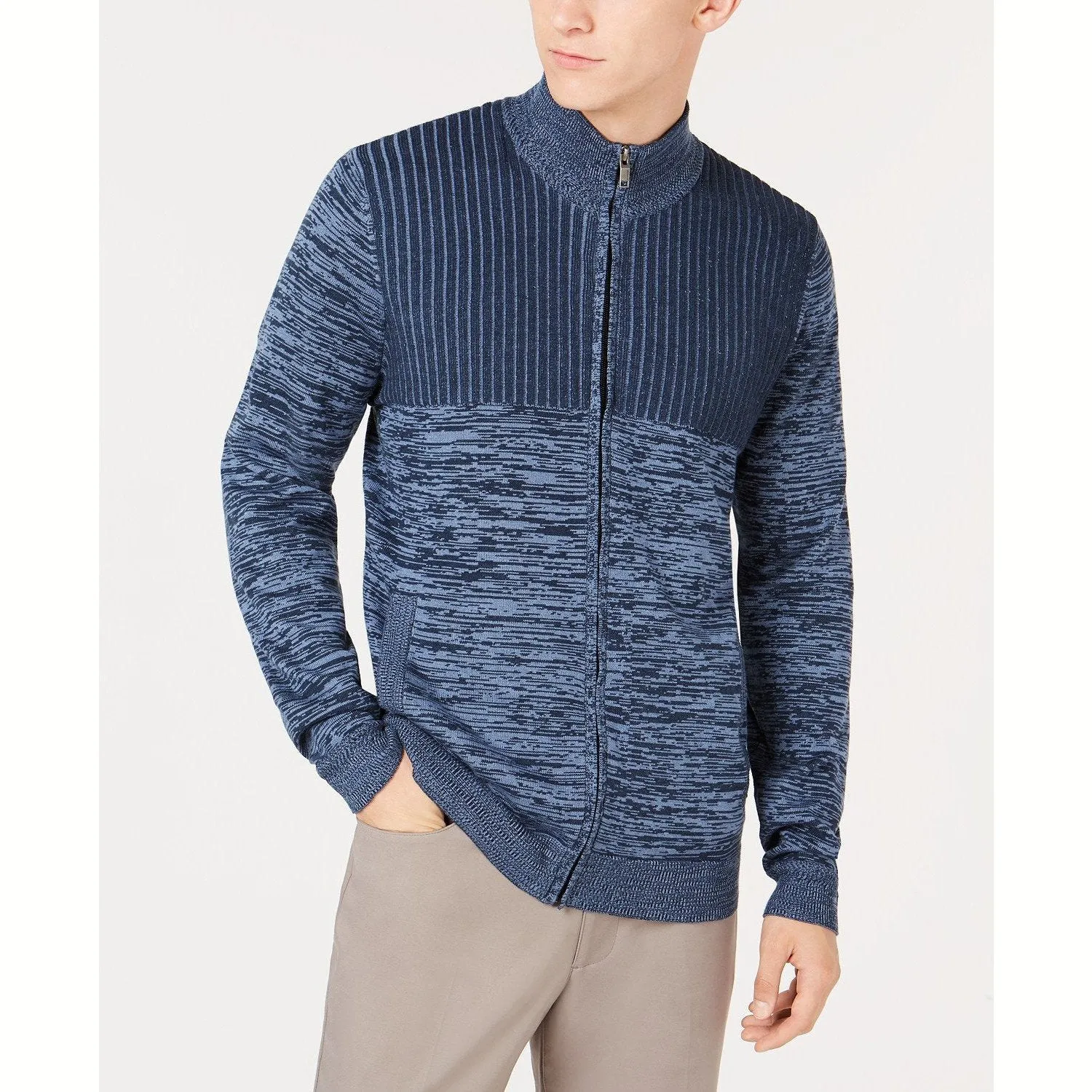 Club Room Mens Textured Full-Zip Cardigan