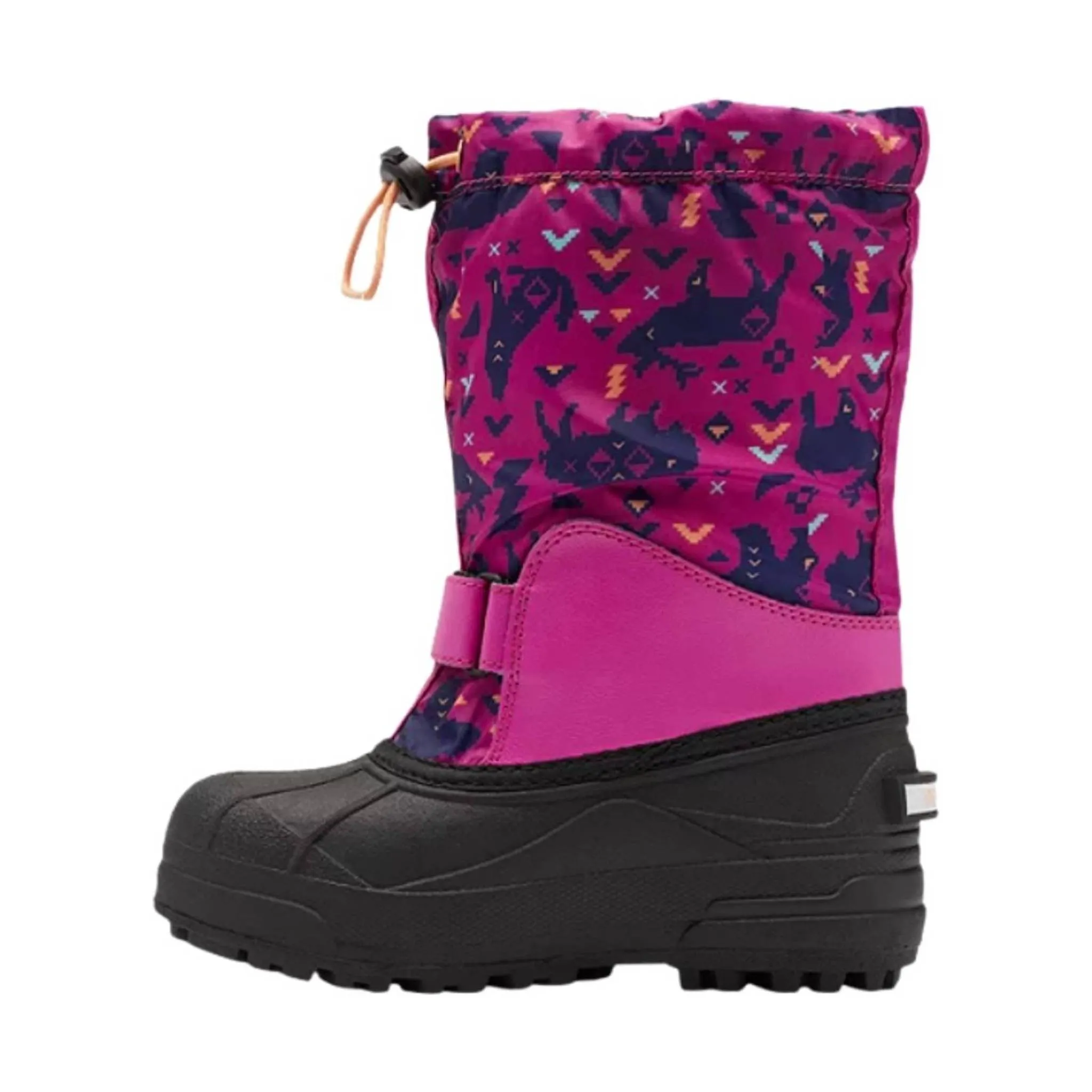 Columbia Kids' Powderbug Forty Print Winter Boots - Wild Fuchsia/Bright Nectar