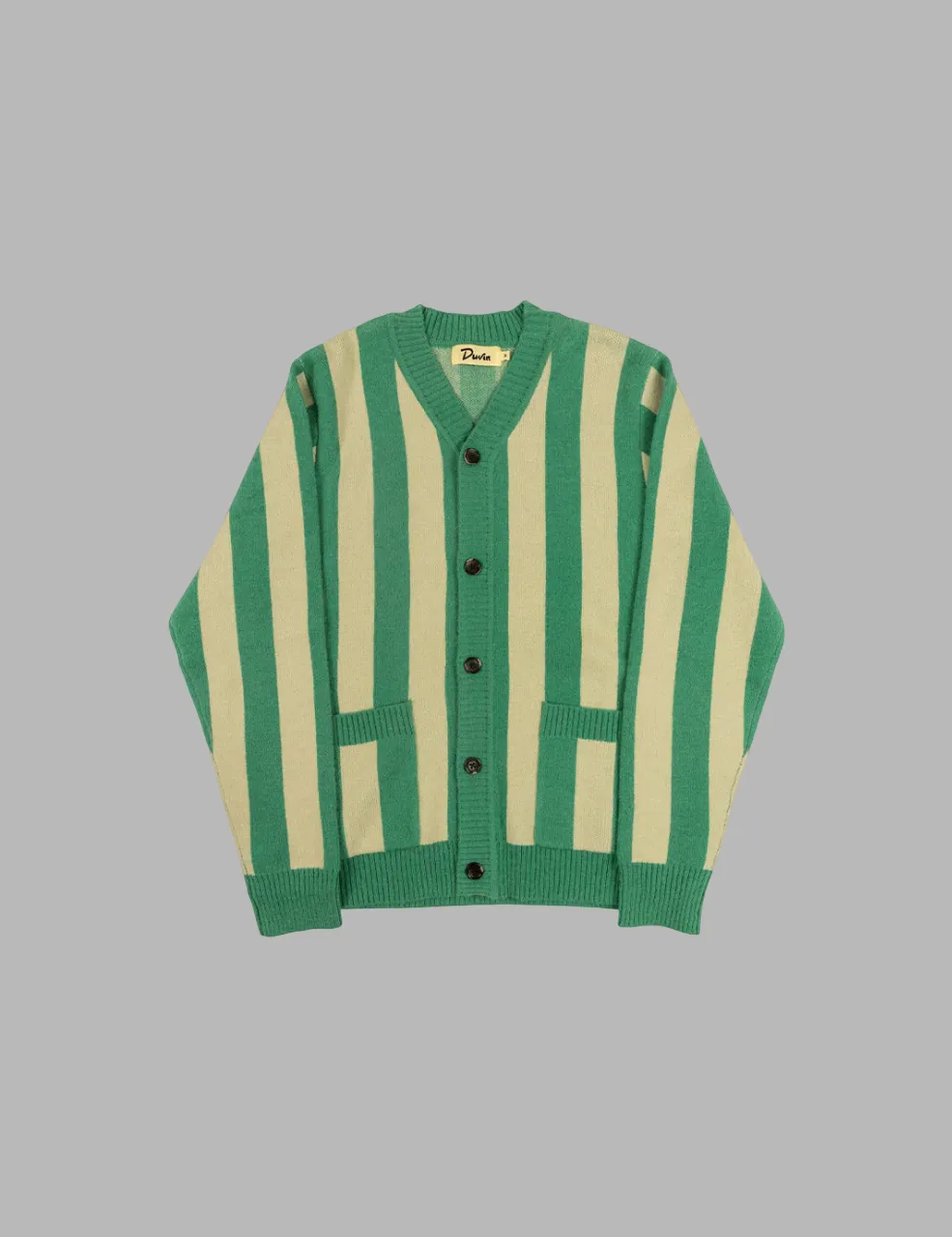 Duvin - "vintage crew knit" Striped Cardigan