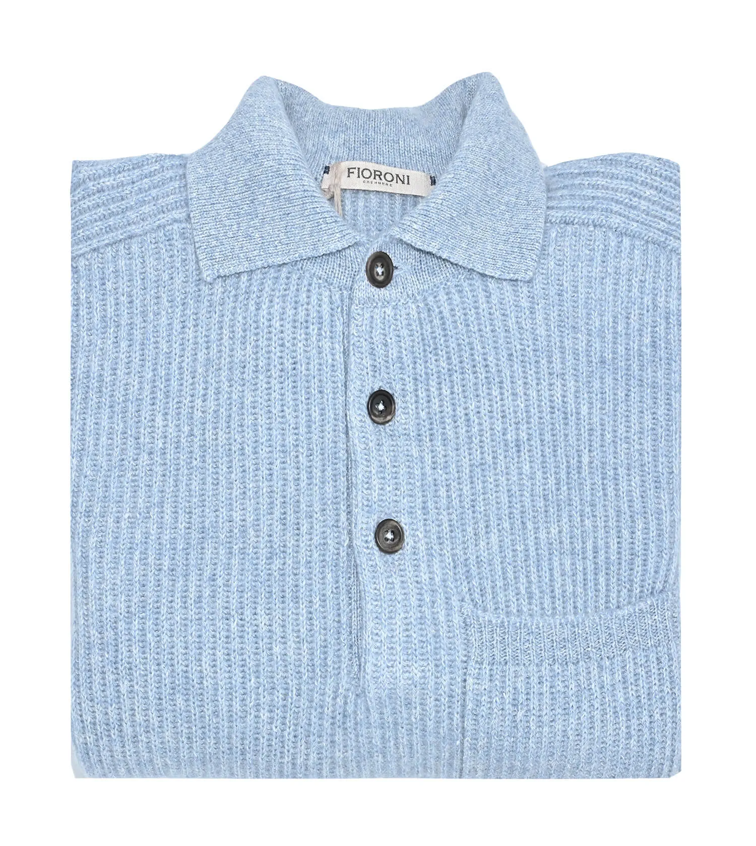 FIORONI Ribbed Long-Sleeve Polo Sweater