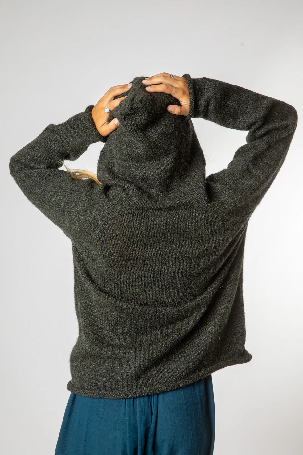 Hooded Unisex Alpaca Sweater