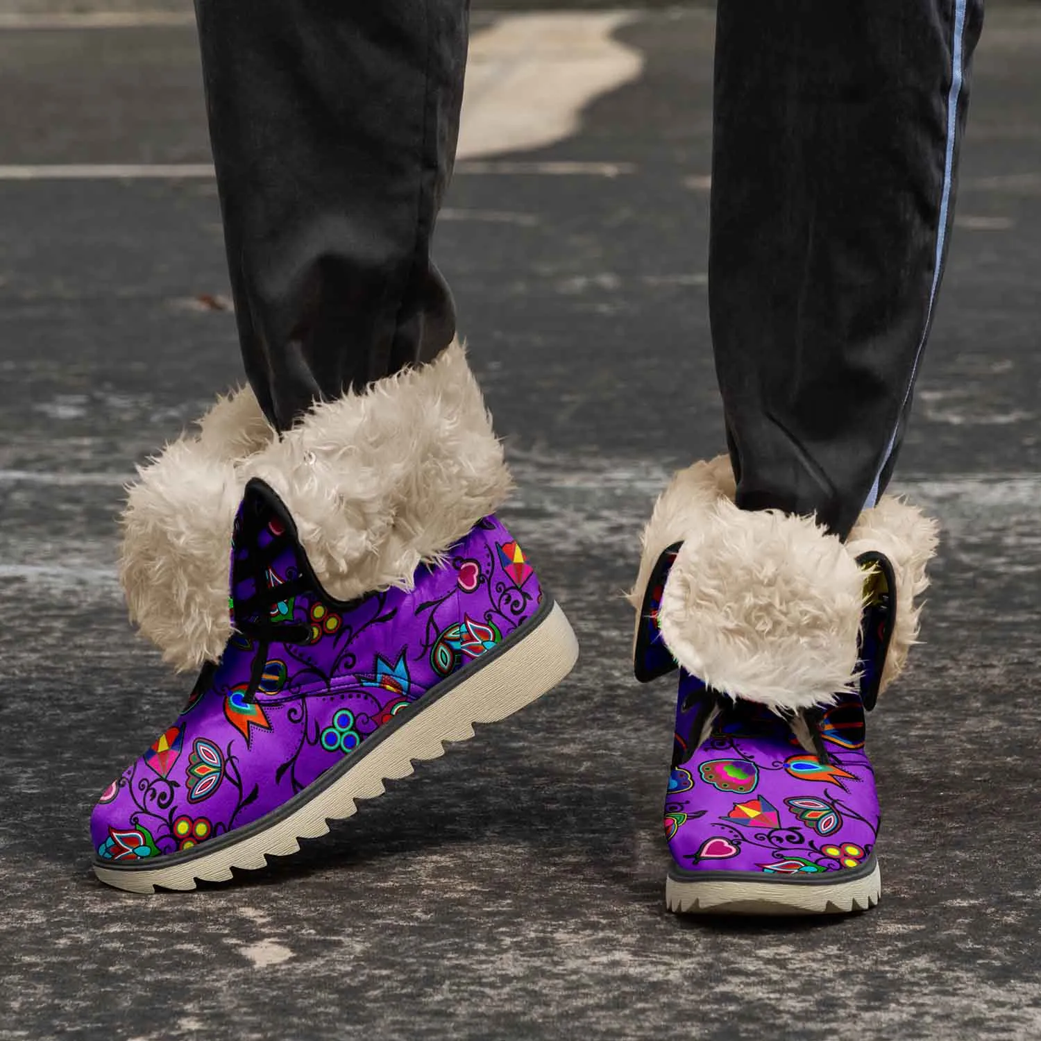 Indigenous Paisley Dark Orchid Polar Winter Boots