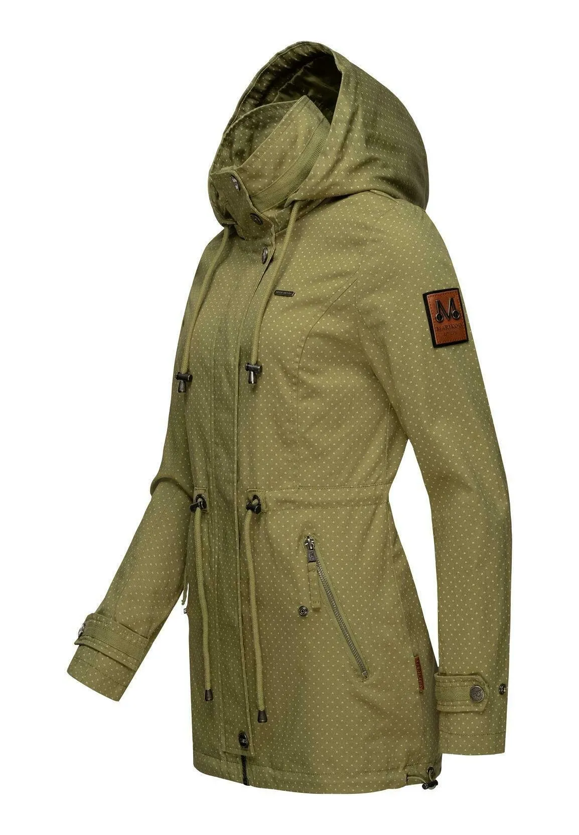 Marikoo parka with zip, green