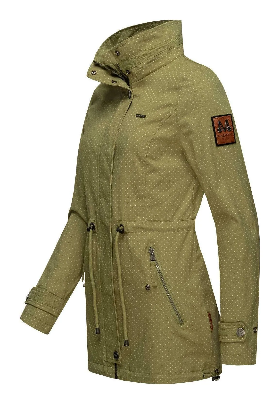 Marikoo parka with zip, green