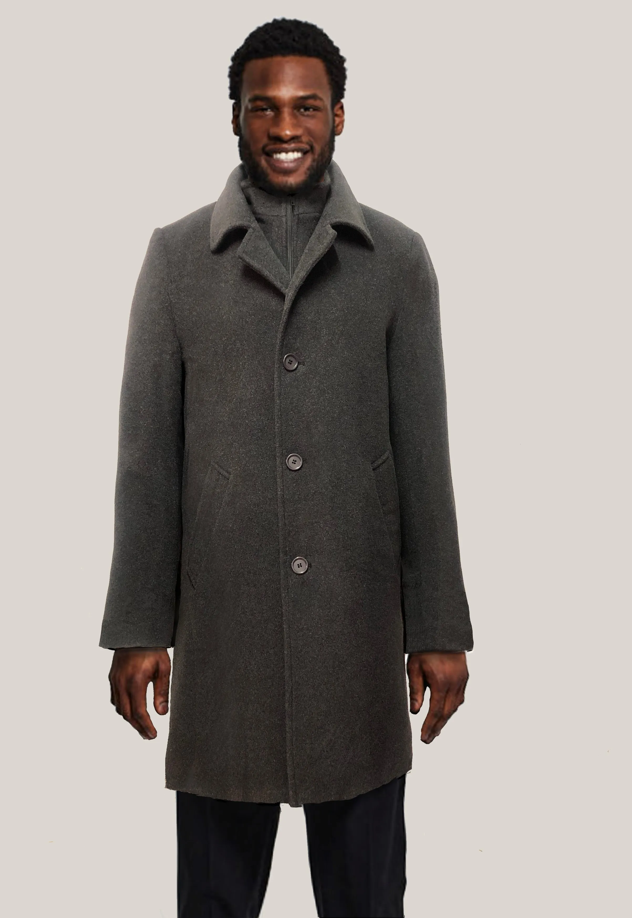 MONACO Wool & Cashmere Coat with Double Collar