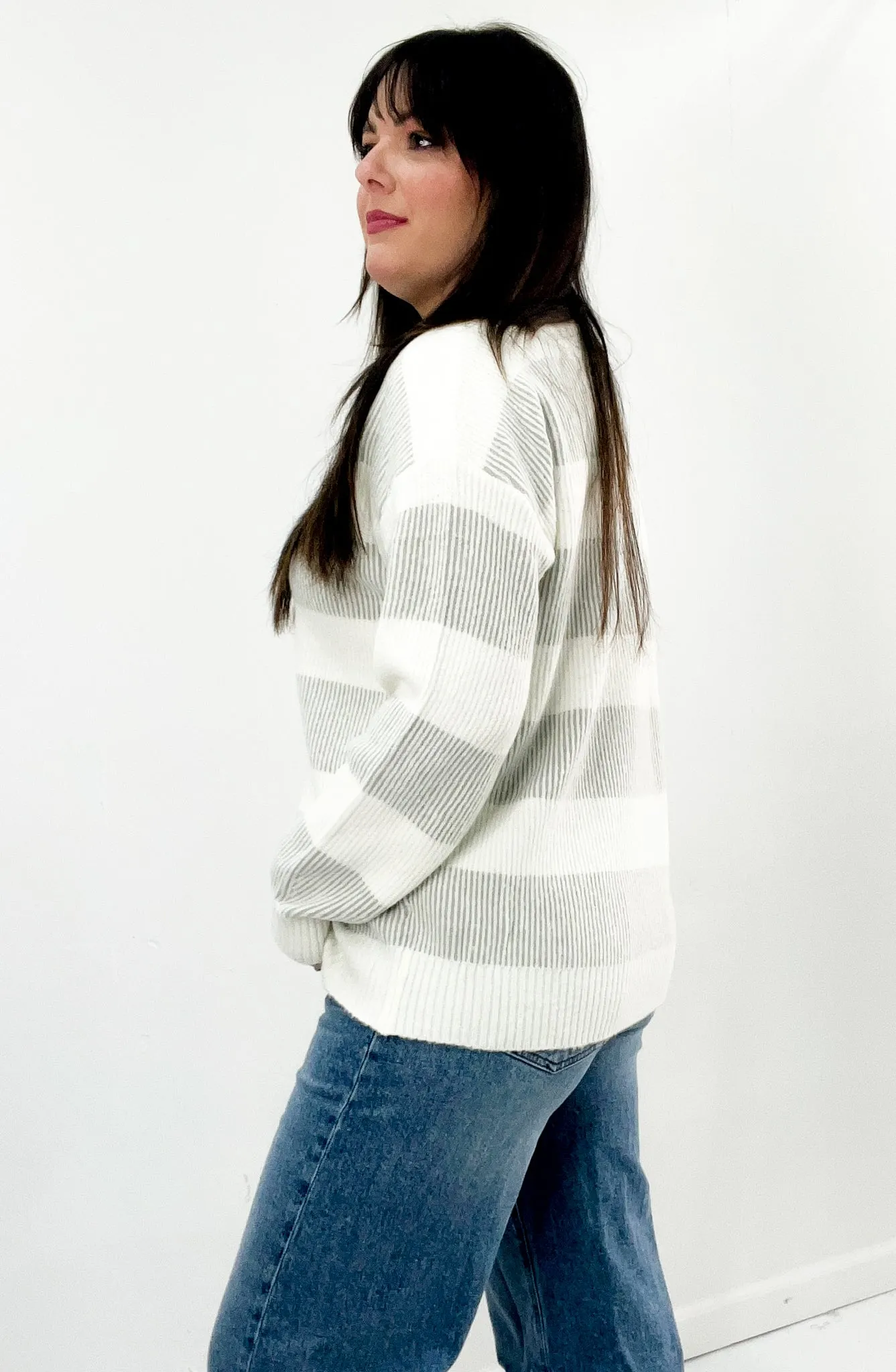 Oversized Ribbed Striped Sweater