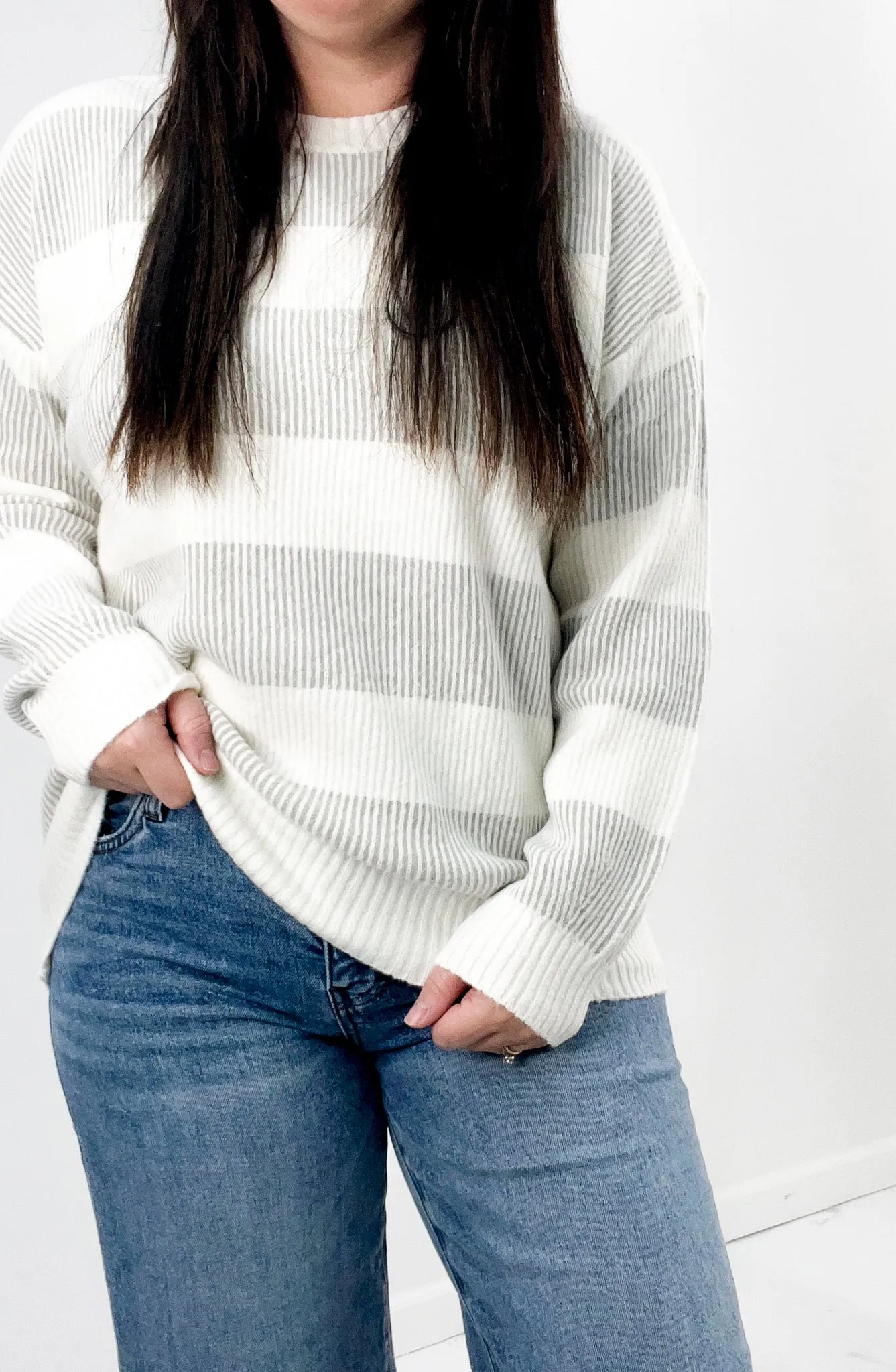 Oversized Ribbed Striped Sweater