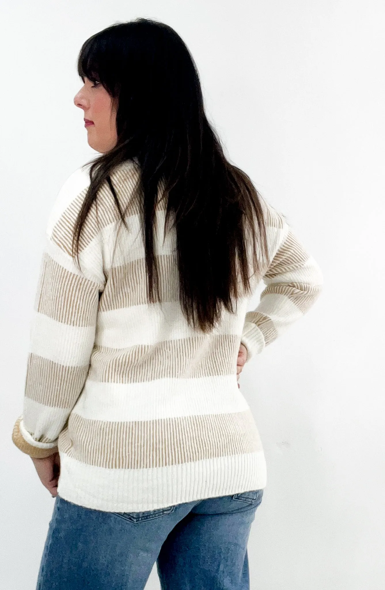 Oversized Ribbed Striped Sweater