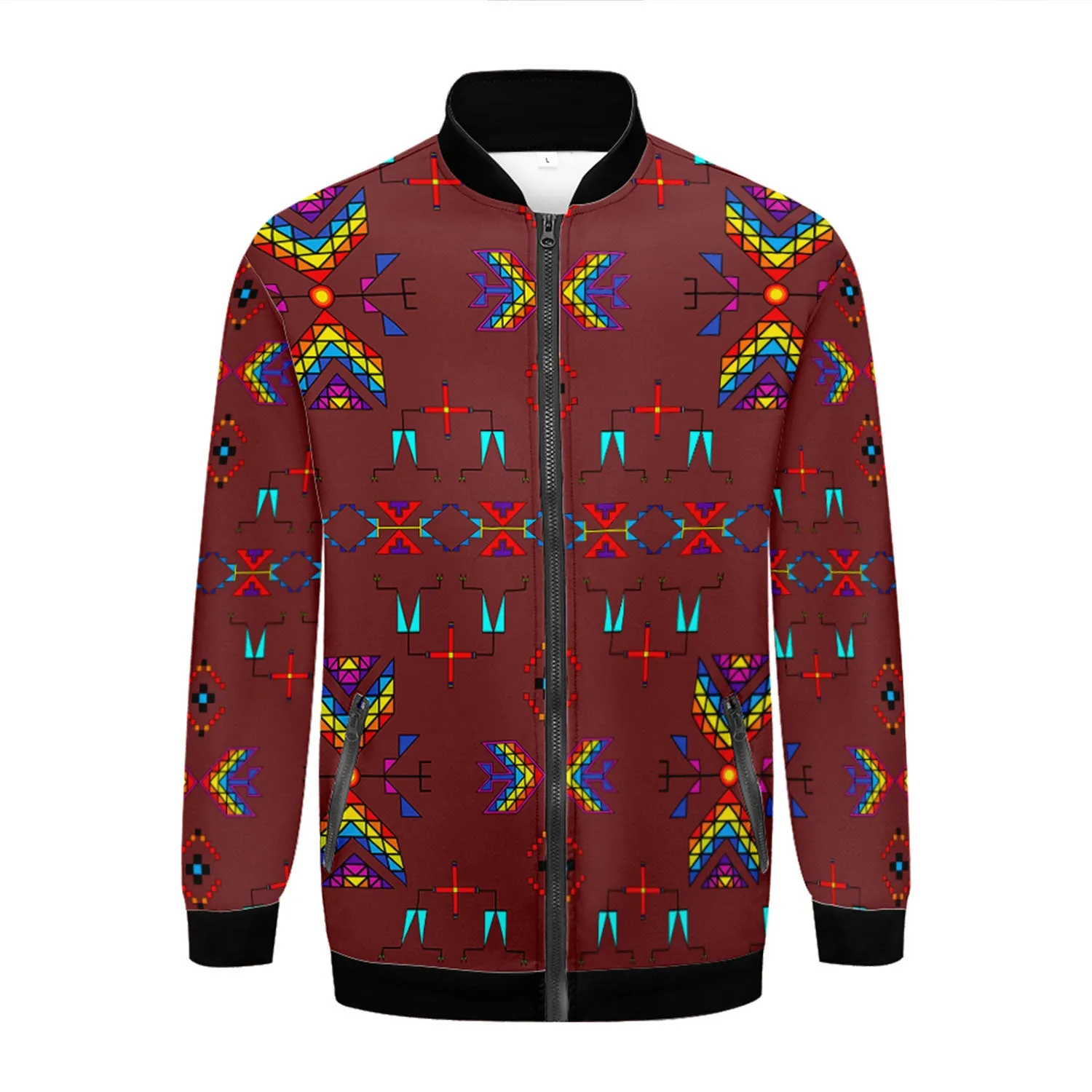 Rainy Chief Rainbow Earth Clay Zippered Collared Lightweight Jacket