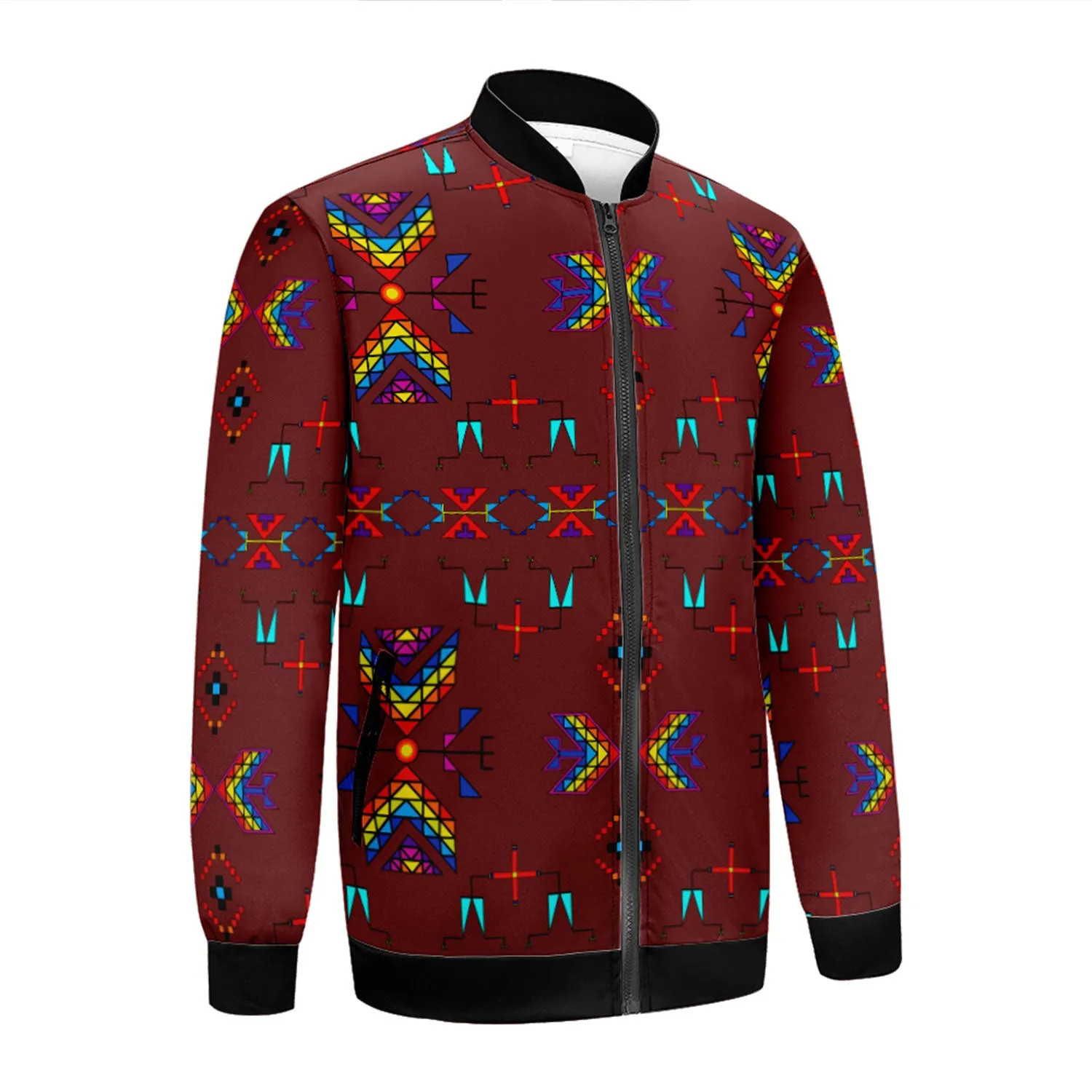 Rainy Chief Rainbow Earth Clay Zippered Collared Lightweight Jacket