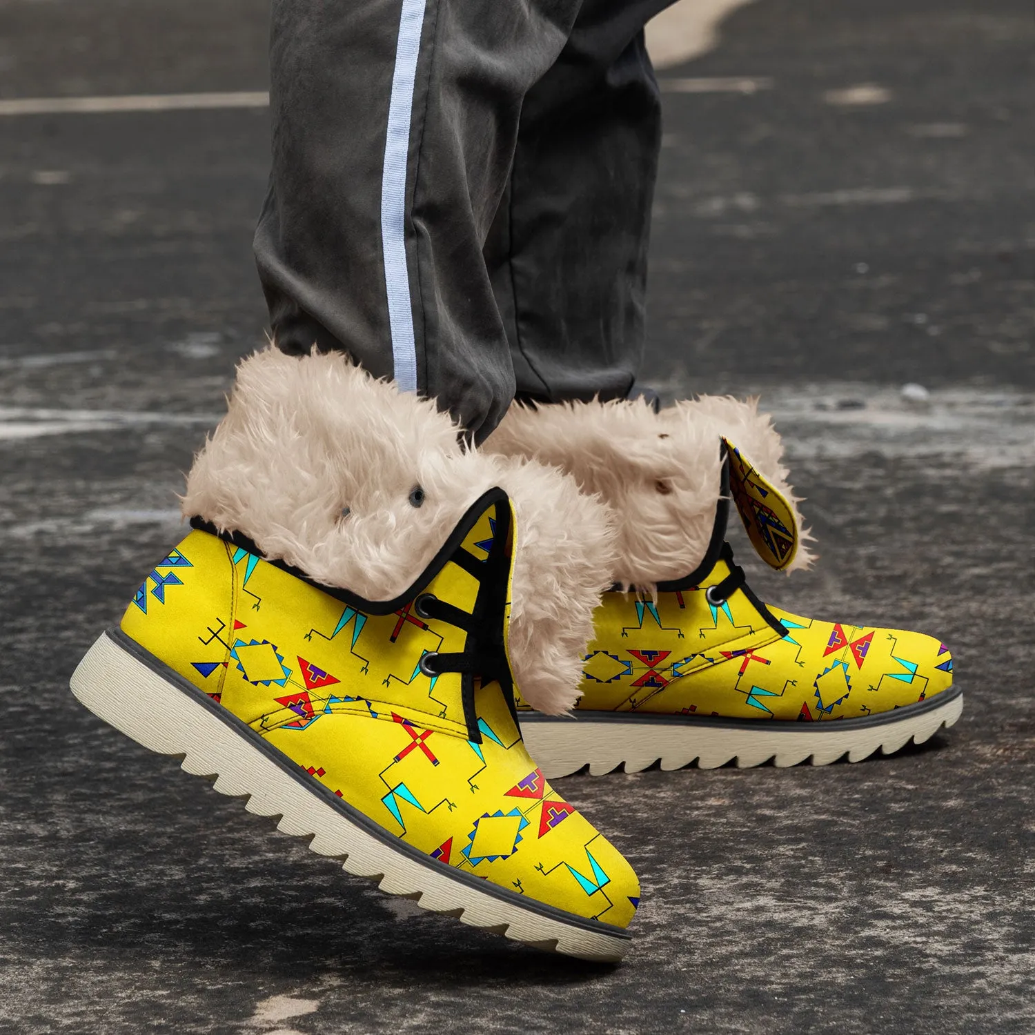 Rainy Chief Rainbow Yellow Polar Winter Boots