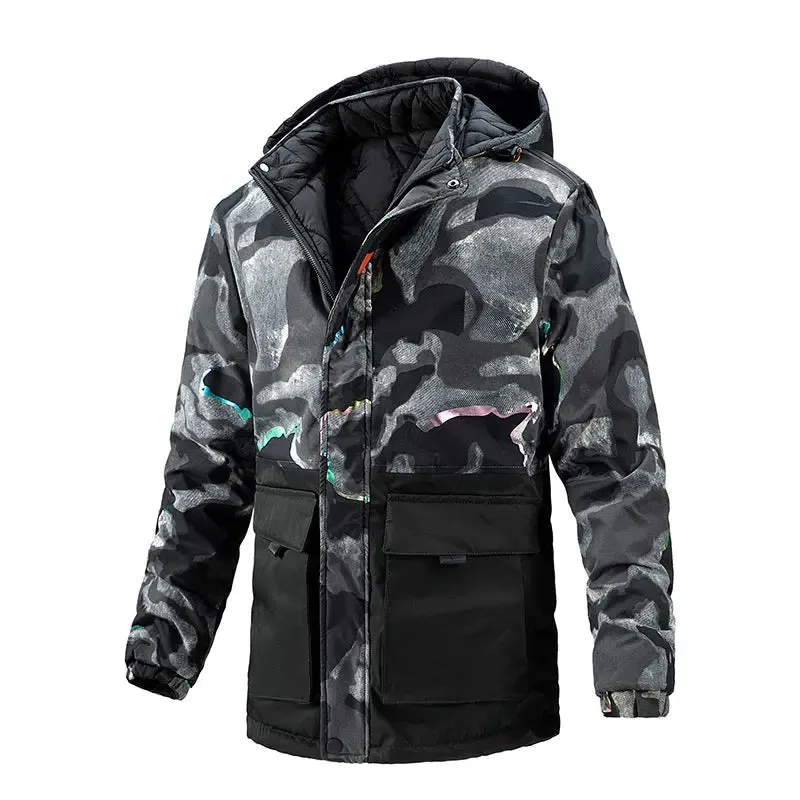 Reversible Long Windbreaker Jacket Custom Logo Winter Coats for Men