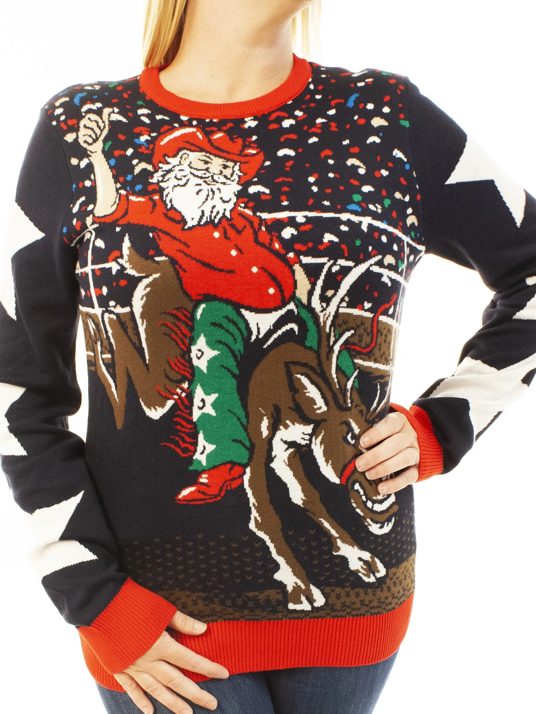 Rodeo Santa | Ugly Christmas Sweater For Men & Women | Unisex Sizing