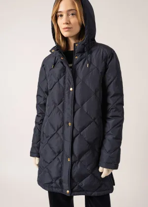 Ste Irina Long Down Jacket - lightweight, with down filling (AMIRAL)