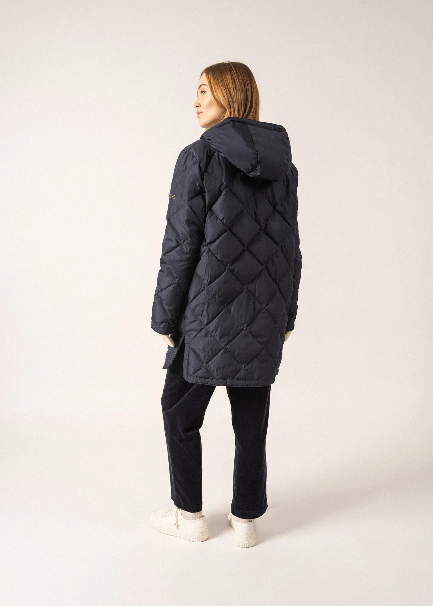 Ste Irina Long Down Jacket - lightweight, with down filling (AMIRAL)