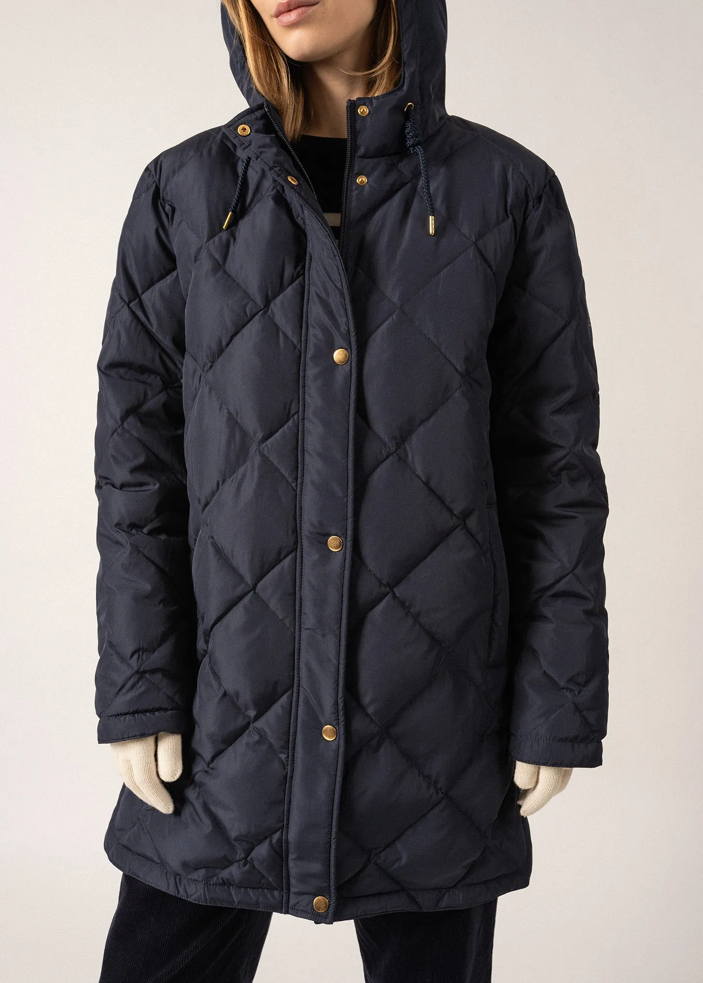 Ste Irina Long Down Jacket - lightweight, with down filling (AMIRAL)