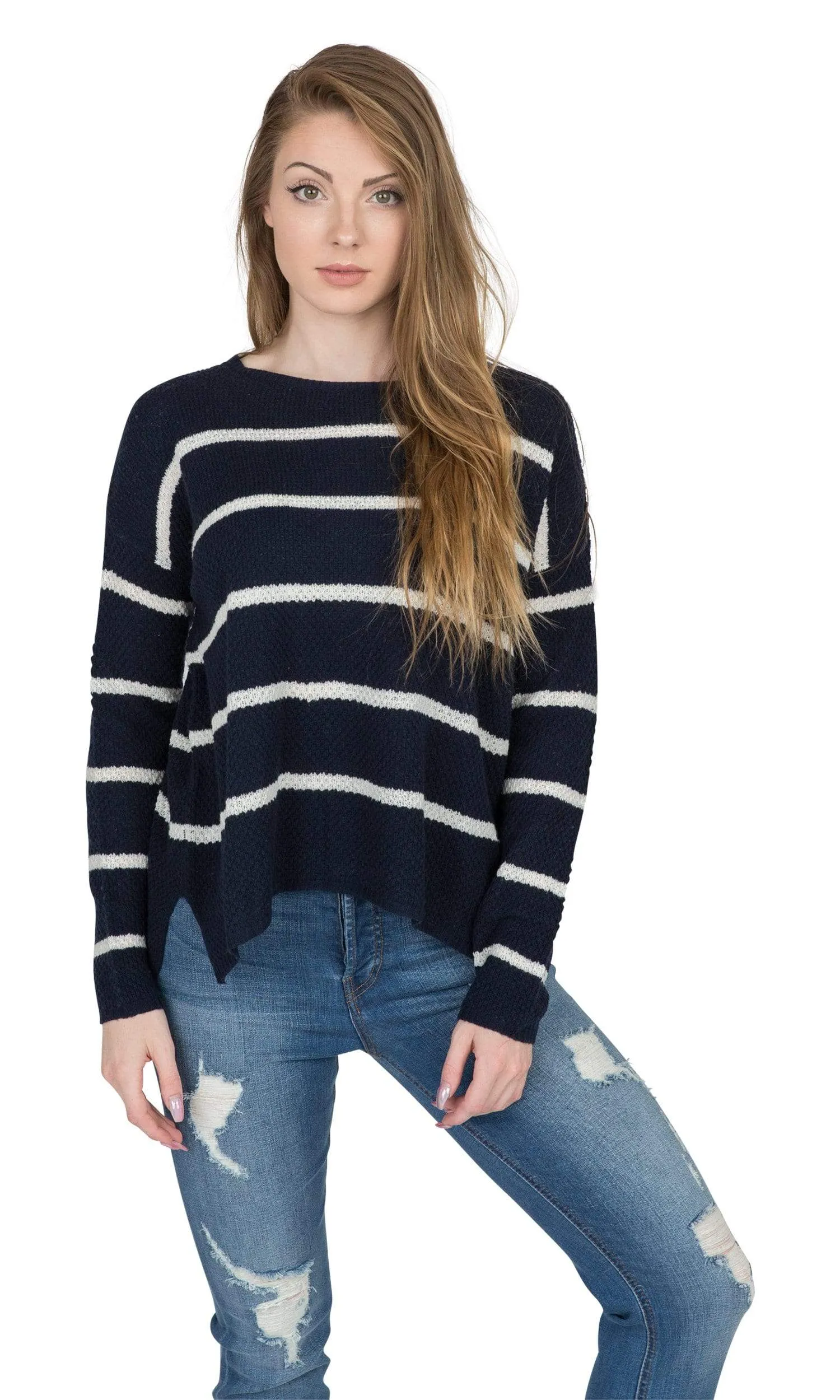 Velvet by Graham & Spencer Apolla Crewneck Striped Sweater