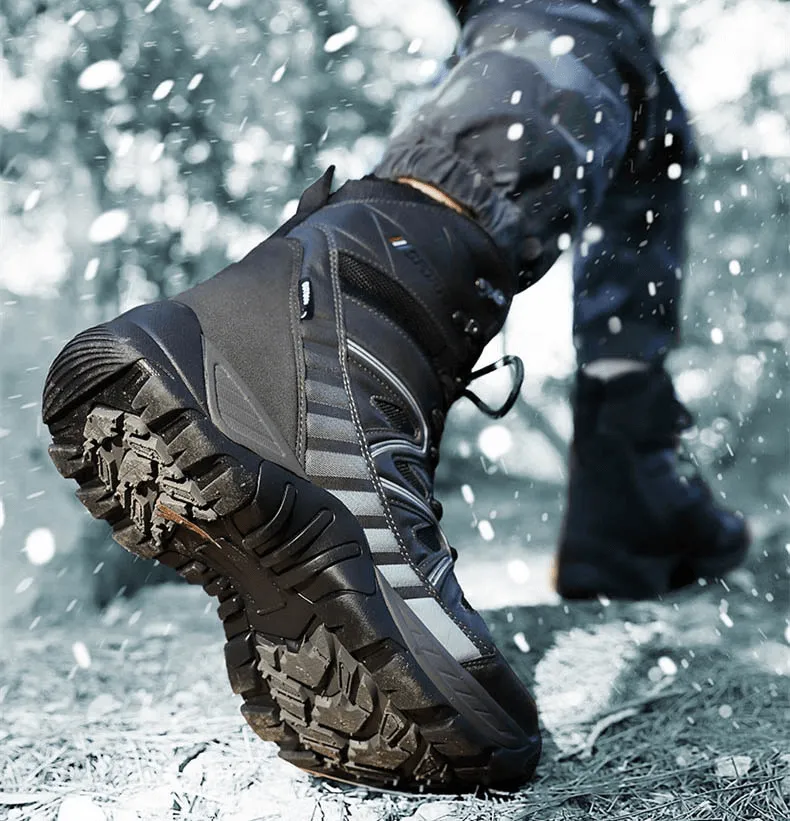 Waterproof Leather Anti-Slip Military Snow Boots with Warm Plush Inside - SF0804