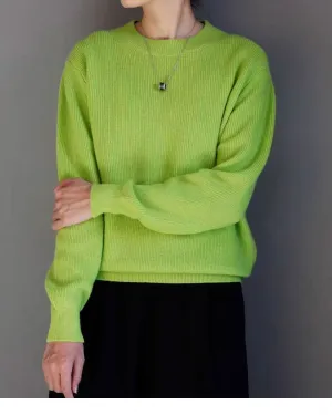 women's cashmere crew neck ribbed sweaters